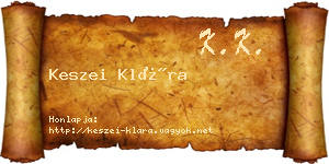 Keszei Klára névjegykártya