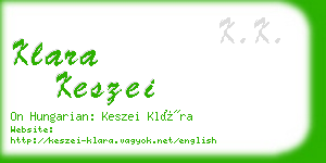 klara keszei business card